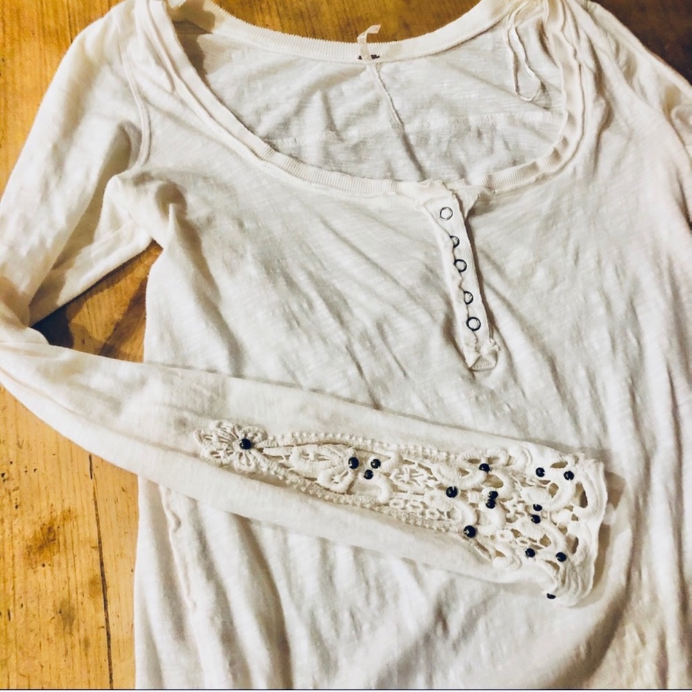 Free People long sleeve Henley Tee
